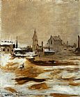 Snow Effect with Setting Sun Paintings - Effect of Snow at Petit-Montrouge by Edouard Manet